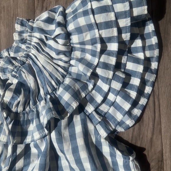 Buddy Love Blue Checkered Ruffle Blouse.100%Cotton.size. S - Picture 11 of 12